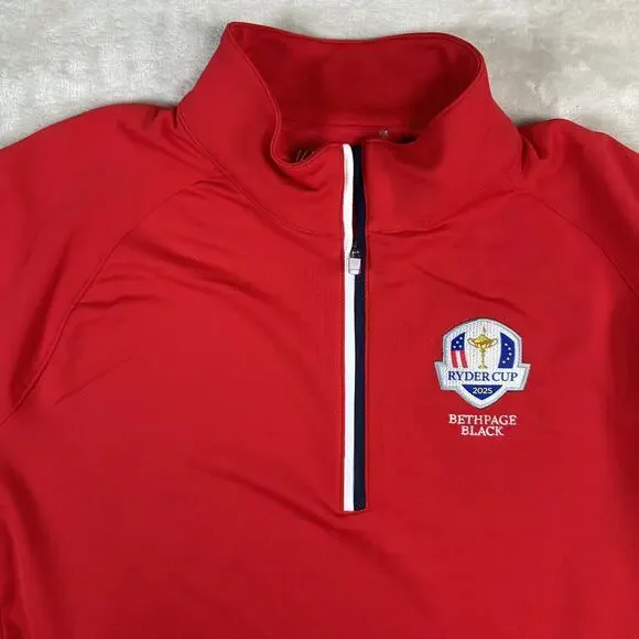 NWT Walter Hagen Women's 1/4 Zip Performance 2025 Ryder Cup PGA Size Large Red - Picture 4 of 10